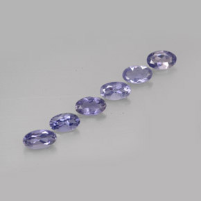 Gemas de iolita azul natural de  ct, corte óvalo, VS