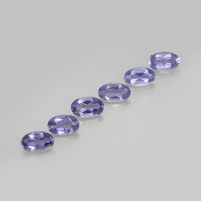 Gemas de iolita azul natural de  ct, corte óvalo, VS