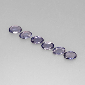 Gemas de iolita azul natural de  ct, corte óvalo, VS