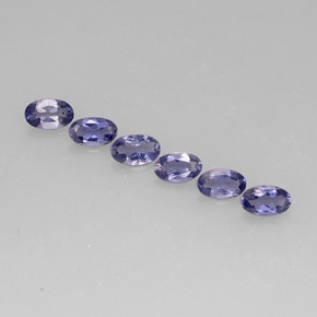Gemas de iolita azul natural de  ct, corte óvalo, VS