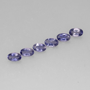 Gemas de iolita azul natural de  ct, corte óvalo, VS