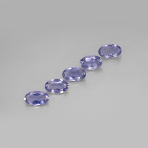 Gemas de iolita azul natural de  ct, corte óvalo, VS