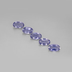 Gemas de iolita azul natural de  ct, corte óvalo, VS