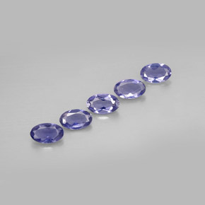 Gemas de iolita azul natural de  ct, corte óvalo, VS