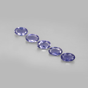 Gemas de iolita azul natural de  ct, corte óvalo, VS