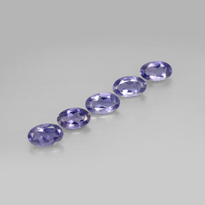 Gemas de iolita azul natural de  ct, corte óvalo, VS