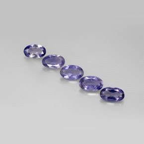 Gemas de iolita azul natural de  ct, corte óvalo, VS