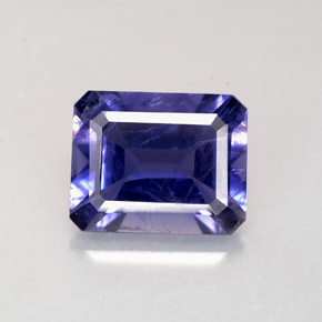 iolita Azul violeta natural de 2.63 ct, corte esmeralda, VS-SI
