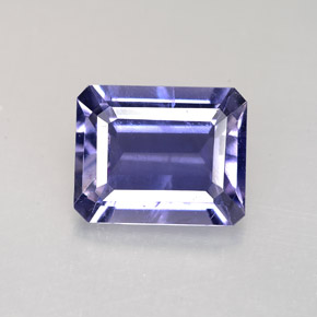 Iolita azul natural de 2,71 ct, corte esmeralda, VS
