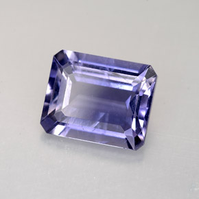 Iolita azul natural de 2,71 ct, corte esmeralda, VS
