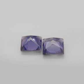 Gemas de iolita azul natural de  ct, cuadrado, VS
