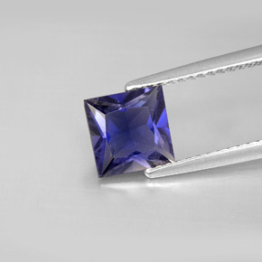 Iolita azul natural de 1,20 ct, cuadrado, VS