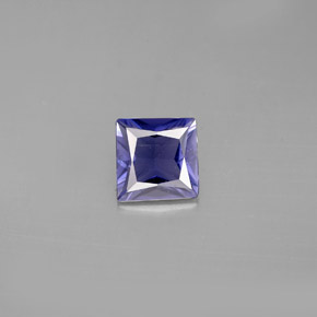 Iolita azul natural de 0,70 ct, cuadrado, VS