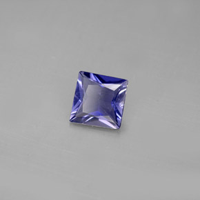 Iolita azul natural de 0,70 ct, cuadrado, VS