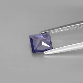 Iolita azul natural de 0,70 ct, cuadrado, VS