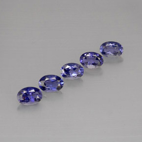 Gemas de iolita azul natural de  ct, corte óvalo, VS