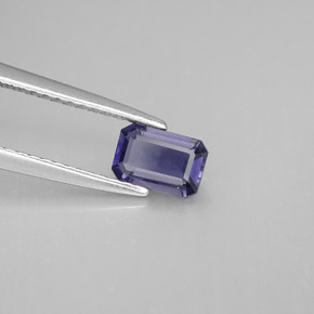 iolita Azul violeta natural de 0.46 ct, corte esmeralda, VS