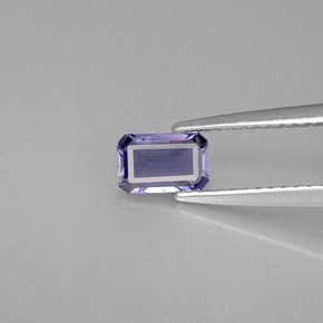 Iolita azul natural de 0,39 ct, corte esmeralda, VS