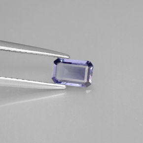 Iolita azul natural de 0,39 ct, corte esmeralda, VS