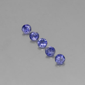 Gemas de iolita azul natural de  ct, corte redondo, VVS-VS