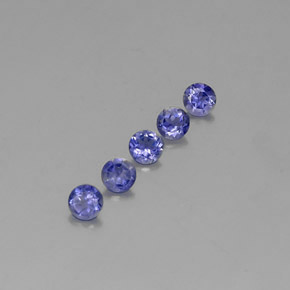 Gemas de iolita azul natural de  ct, corte redondo, VVS-VS