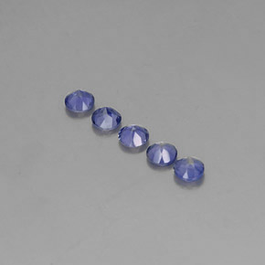 Gemas de iolita azul natural de  ct, corte redondo, VVS-VS