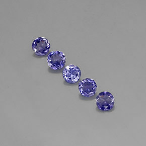 Gemas de iolita violeta natural de  ct, corte redondo, VVS-VS