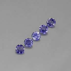 Gemas de iolita violeta natural de  ct, corte redondo, VVS-VS