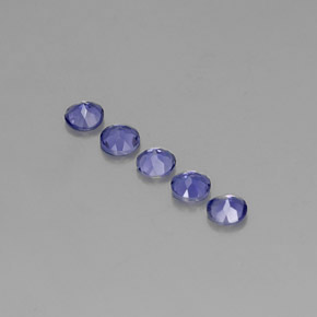 Gemas de iolita violeta natural de  ct, corte redondo, VVS-VS