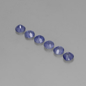 Gemas de iolita azul natural de  ct, corte redondo, VVS-VS