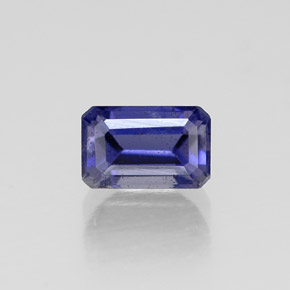 Iolita violeta natural de 0,58 ct, corte esmeralda, VS-SI