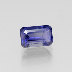 Iolita violeta natural de 0,58 ct, corte esmeralda, VS-SI