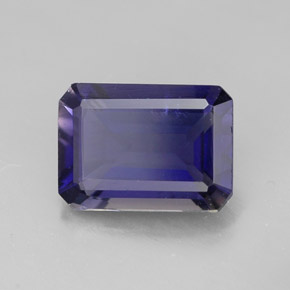 Iolita azul natural de 1,08 ct, corte esmeralda, VVS-VS