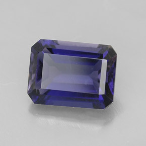 iolita Azul violeta natural de 1.41 ct, corte esmeralda, VVS-VS
