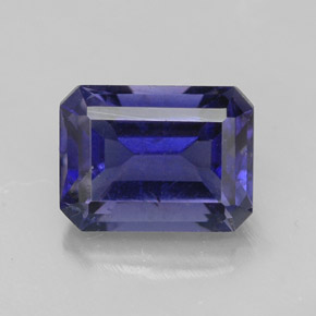iolita Azul violeta natural de 1.60 ct, corte esmeralda, VS
