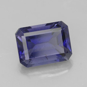 iolita Azul violeta natural de 1.60 ct, corte esmeralda, VS