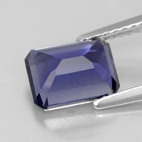 iolita Azul violeta natural de 1.60 ct, corte esmeralda, VS