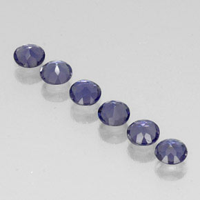 Gemas de iolita azul natural de  ct, corte redondo, VVS-VS