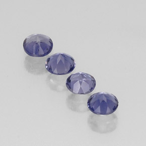 Gemas de iolita azul natural de  ct, corte redondo, VVS-VS
