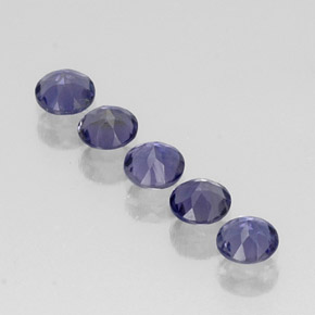Gemas de iolita azul natural de  ct, corte redondo, VVS-VS