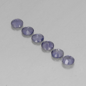 Gemas de iolita azul natural de  ct, corte redondo, VVS-VS