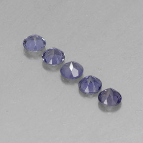 Gemas de iolita azul natural de  ct, corte redondo, VVS-VS