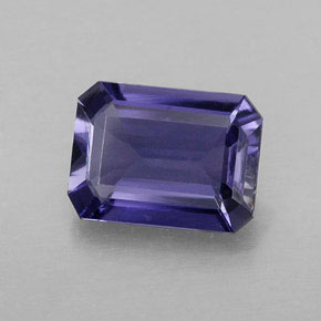 Iolita azul natural de 1,14 ct, corte esmeralda, VVS-VS