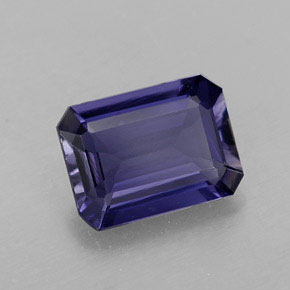 Iolita azul natural de 1,14 ct, corte esmeralda, VVS-VS