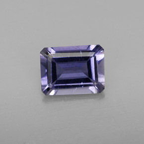 Iolita azul natural de 1,25 ct, corte esmeralda, VS