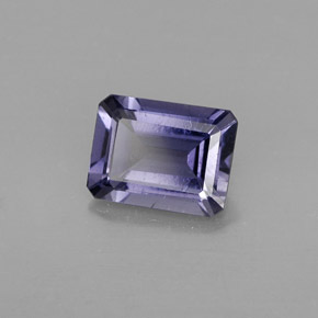 Iolita azul natural de 1,25 ct, corte esmeralda, VS