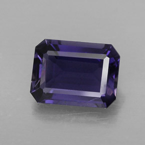 Iolita violeta natural de 1,27 ct, corte esmeralda, VVS-VS