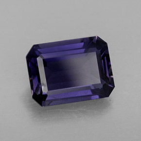 Iolita violeta natural de 1,27 ct, corte esmeralda, VVS-VS