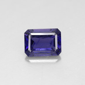 iolita Azul violeta natural de 1.35 ct, corte esmeralda, VS-SI
