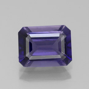 Iolita azul natural de 1,15 ct, corte esmeralda, VS-SI